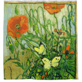 Van Gogh - Butterflies en papavers Douchegordijn (Voorkant)