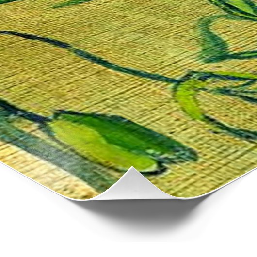 Van Gogh - Butterflies en papavers Perfect Poster (Hoek)