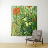 Van Gogh - Butterflies en papavers Wandkleed (In situ)