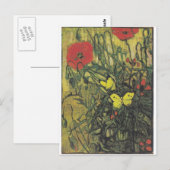 Van Gogh Butterfly papoppies Flowers Peace Destiny Briefkaart (Voorkant / Achterkant)