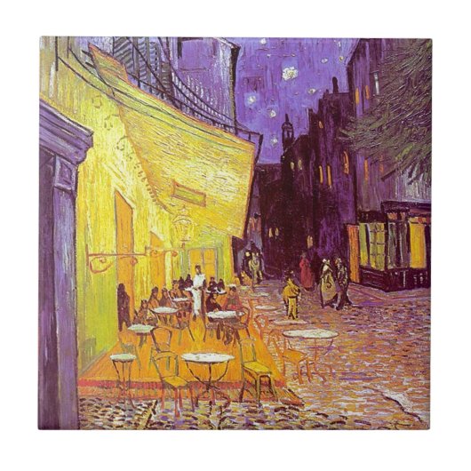 Van Gogh Cafe Impressionist Painting Tegeltje (Voorkant)
