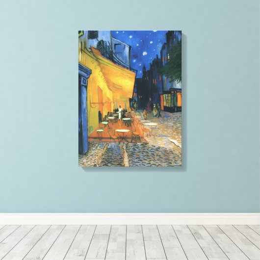 Van Gogh ,Cafe Terrace at Night Canvas Afdruk (Insitu (Houten vloer))