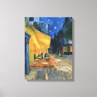 Van Gogh ,Cafe Terrace at Night Canvas Afdruk