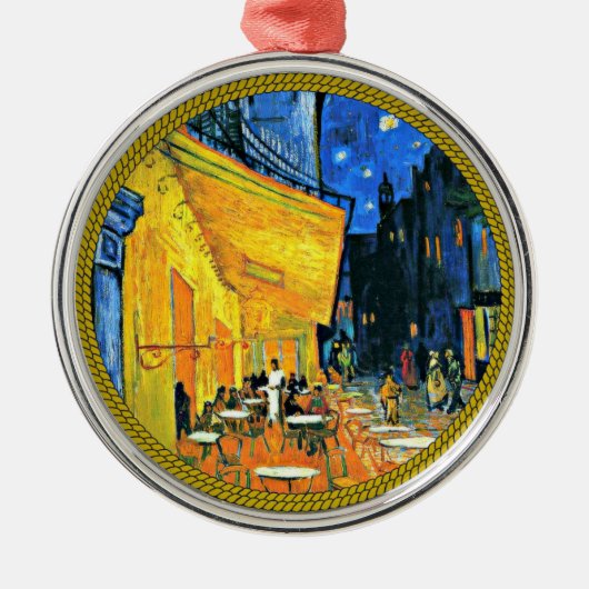 Van Gogh - Cafe Terrace, beroemd schilderij, Metalen Ornament (Voorkant)