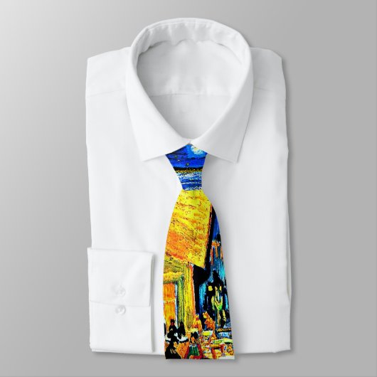 Van Gogh - Cafe Terrace, beroemd schilderij Stropdas (Gebonden)