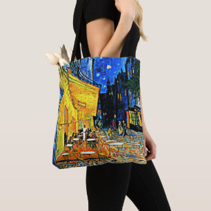 Van Gogh - Cafe Terrace, beroemd schilderij Tote Bag