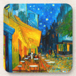 Van Gogh Café Terrace bij nacht Bier Onderzetter<br><div class="desc">Onderzetters met het olieverschilderij van Vincent van Gogh Café Terrace in Night (1888). Gele sterren schilderen de blauwe nachthemel boven een buitencafé in Frankrijk. Een geweldig cadeau voor fans van Post-Impressionisme en Nederlandse kunst.</div>
