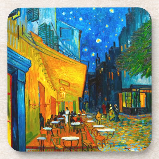 Van Gogh Café Terrace bij nacht Bier Onderzetter (Voorkant)