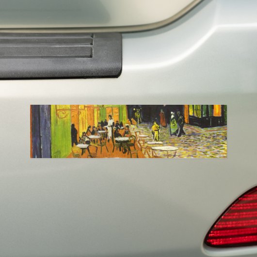 Van Gogh Cafe Terrace bij nacht Bumpersticker (Op auto)