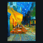 Van Gogh Café Terrace bij nacht Foto Afdruk<br><div class="desc">Foto van Print featuring Vincent van Gogh's oil painting Café Terrace at Night (1888). Yellow stars paint the blue night sky above an outdoor café in Frankrijk. A marvelous gift for fans of Post-Impressionism and Dutch art.</div>