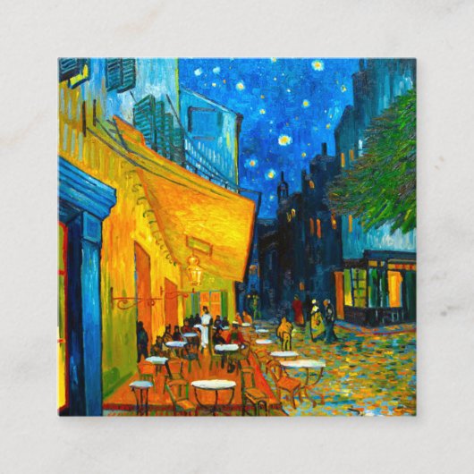 Van Gogh Café Terrace bij nacht Informatiekaartje (Voorkant)