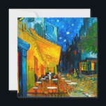Van Gogh Café Terrace bij nacht Kaart<br><div class="desc">Card featuring Vincent van Gogh’s oil painting Café Terrace at Night (1888). Yellow stars paint the blue night sky above an outdoor café in Frankrijk. A marvelous gift for fans of Post-Impressionism and Dutch art.</div>