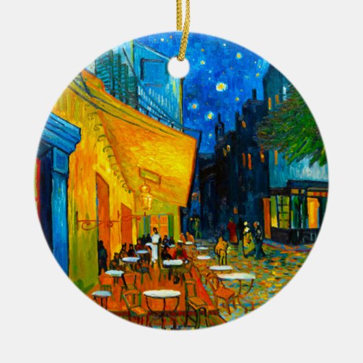 Van Gogh Café Terrace bij nacht Keramisch Ornament (Voorkant)