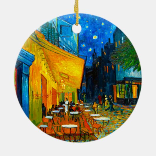 Van Gogh Café Terrace bij nacht Keramisch Ornament (Achterkant)