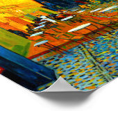 Van Gogh Café Terrace bij nacht Poster (Hoek)