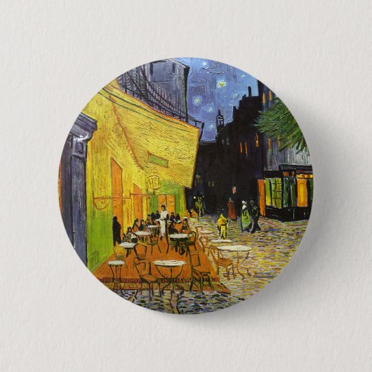 Van Gogh Cafe Terrace bij nacht Ronde Button 5,7 Cm (Voorkant)