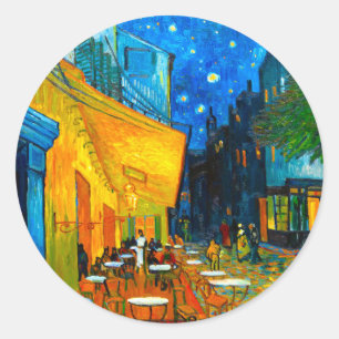 Van Gogh Café Terrace bij nacht Ronde Sticker