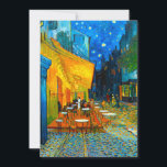 Van Gogh Café Terrace bij nacht Save The Date<br><div class="desc">Card featuring Vincent van Gogh’s oil painting Café Terrace at Night (1888). Yellow stars paint the blue night sky above an outdoor café in Frankrijk. A marvelous gift for fans of Post-Impressionism and Dutch art.</div>