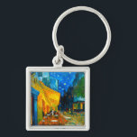 Van Gogh Café Terrace bij nacht Sleutelhanger<br><div class="desc">Keychain featuring Vincent van Gogh's oil painting Café Terrace at Night (1888). Yellow stars paint the blue night sky above an outdoor café in Frankrijk. A marvelous gift for fans of Post-Impressionism and Dutch art.</div>