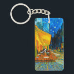 Van Gogh Café Terrace bij nacht Sleutelhanger<br><div class="desc">Keychain featuring Vincent van Gogh's oil painting Café Terrace at Night (1888). Yellow stars paint the blue night sky above an outdoor café in Frankrijk. A marvelous gift for fans of Post-Impressionism and Dutch art.</div>