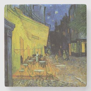 Van Gogh; Cafe Terrace bij nacht Stenen Onderzetter