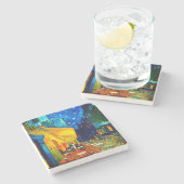 Van Gogh Café Terrace bij nacht Stenen Onderzetter (Zijkant)