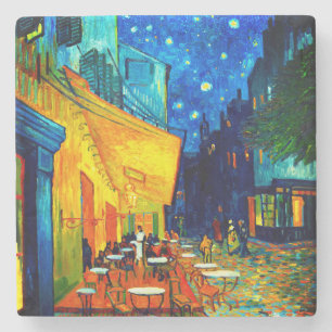 Van Gogh Café Terrace bij nacht Stenen Onderzetter