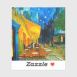 Van Gogh Café Terrace bij nacht Sticker<br><div class="desc">Sticker met het olieverschilderij van Vincent van Gogh Café Terrace in Night (1888). Gele sterren schilderen de blauwe nachthemel boven een buitencafé in Frankrijk. Een geweldig cadeau voor fans van Post-Impressionisme en Nederlandse kunst.</div>