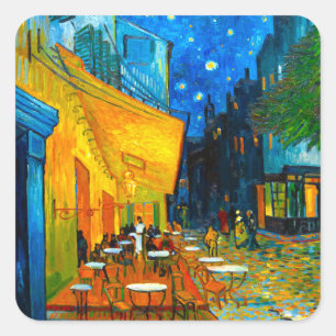 Van Gogh Café Terrace bij nacht Vierkante Sticker