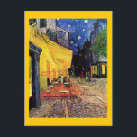 Van Gogh Cafe Terrace (F467) Fine Art Briefkaart<br><div class="desc">The Cafe Terrace Place du Forum, Vincent van Gogh, Arles September 1888. Het schilderij bevindt zich momenteel in het Museum van Kröller-Müller in Otterlo, Nederland. Vincent Willem van Gogh (30 maart 1853 - 29 juli 1890) was een Nederlandse Post-Impressionistische kunstenaar. Sommige van zijn schilderijen behoren nu tot de bekendste, populairste...</div>