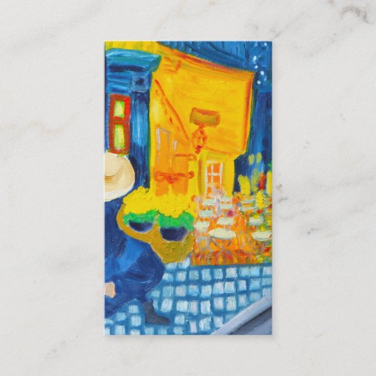 Van Gogh Cafe Terrace in het Visitekaartje Night (Voorkant)