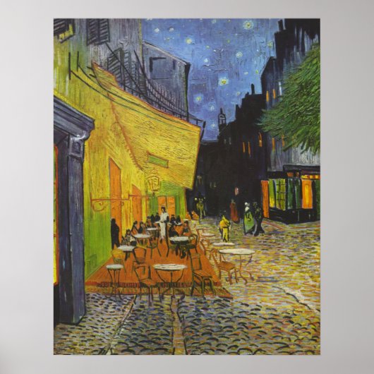 Van Gogh Cafe Terrace Post-Impressionist Painting Poster (Voorkant)