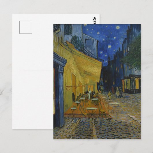 Van Gogh Cafe Terrace 's nachts Briefkaart (Voorkant / Achterkant)