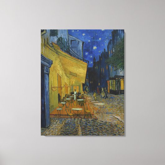 Van Gogh Cafe Terrace 's nachts Canvas Afdruk (Voorkant)