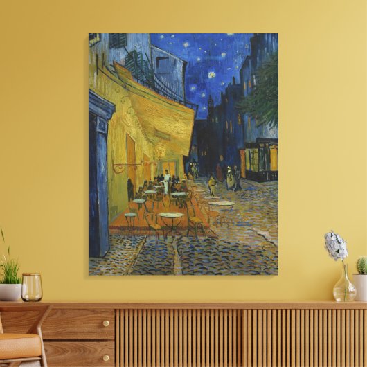 Van Gogh Cafe Terrace 's nachts Canvas Afdruk (Insitu (Woonkamer))
