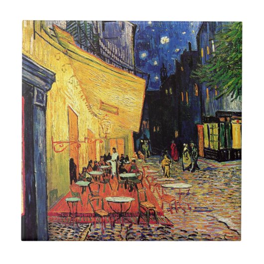 Van Gogh Cafe Terrace 's nachts Tegeltje (Voorkant)