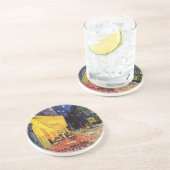 Van Gogh Cafe Terrace 's nachts Zandsteen Onderzetter (Zijkant)