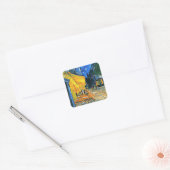 Van Gogh - Cafe Terrace, Van Gogh beroemd schilder Vierkante Sticker (Envelop)