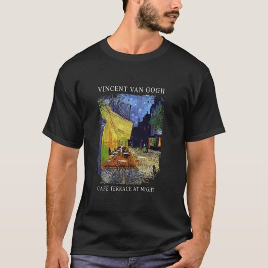 Van Gogh Café Terras bij Nacht Kunstwerk Lange Mou T-shirt (Voorkant)