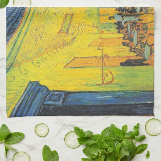 Van Gogh Café Terras Franse straatbeeld Theedoek (Gevouwen)