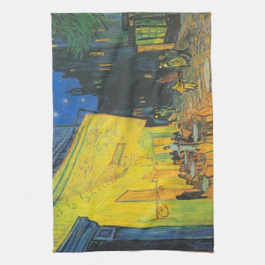 Van Gogh Café Terras Franse straatbeeld Theedoek (Verticaal)