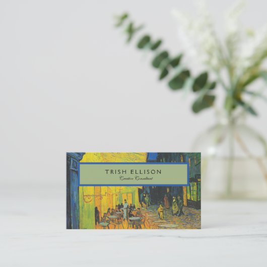 Van Gogh Café Terras Franse straatbeeld Visitekaartje (Staand voorkant)
