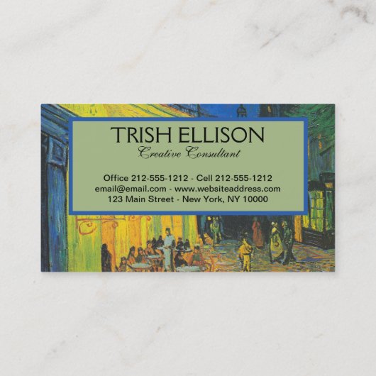 Van Gogh Café Terras Franse straatbeeld Visitekaartje (Achterkant)