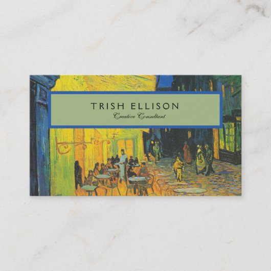 Van Gogh Café Terras Franse straatbeeld Visitekaartje (Voorkant)