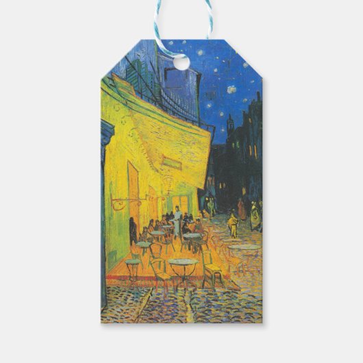 Van Gogh Café Terras Franse Straatscène Cadeaulabel (Voorkant)