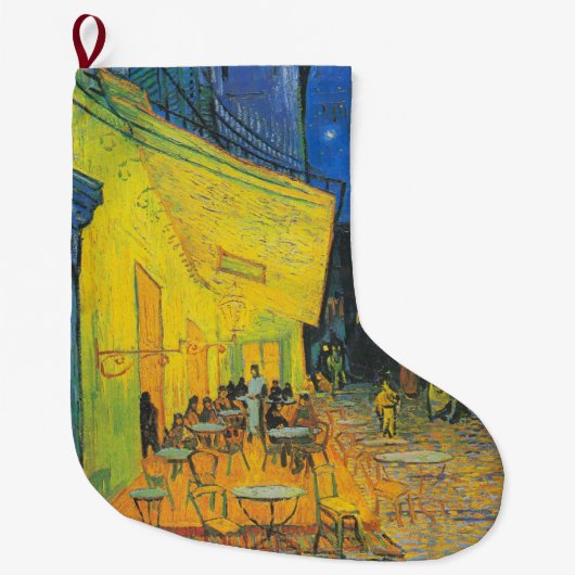 Van Gogh Café Terras Franse Straatscène Grote Kerstsok (Voorkant)