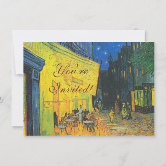 Van Gogh Café Terras Franse Straatscène Kaart (Voorkant)