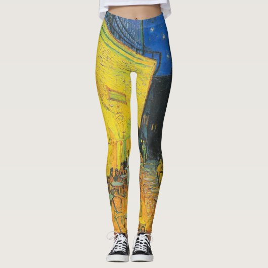 Van Gogh Café Terras Franse Straatscène Leggings (Voorkant)