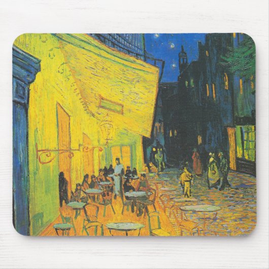 Van Gogh Café Terras Franse Straatscène Muismat (Voorkant)