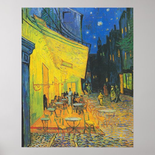 Van Gogh Café Terras Franse Straatscène Poster (Voorkant)